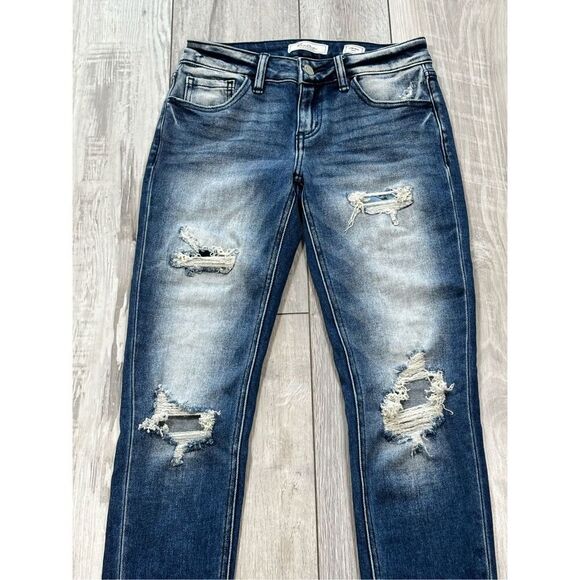 KanCan signature distressed low rise skinny jeans size 24 - Picture 2 of 12